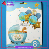 Stylish Baby Boy / Girl Cart Shaped Foil Balloon For Baby Shower, Welcome Baby and Gender Reveal Decoration and Celebrations