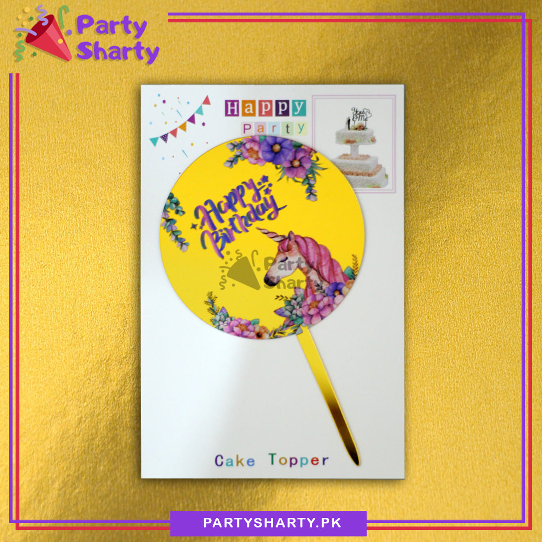 Unicorn Theme Birthday Cake Topper For Unicorn Theme Celebration and Decoration