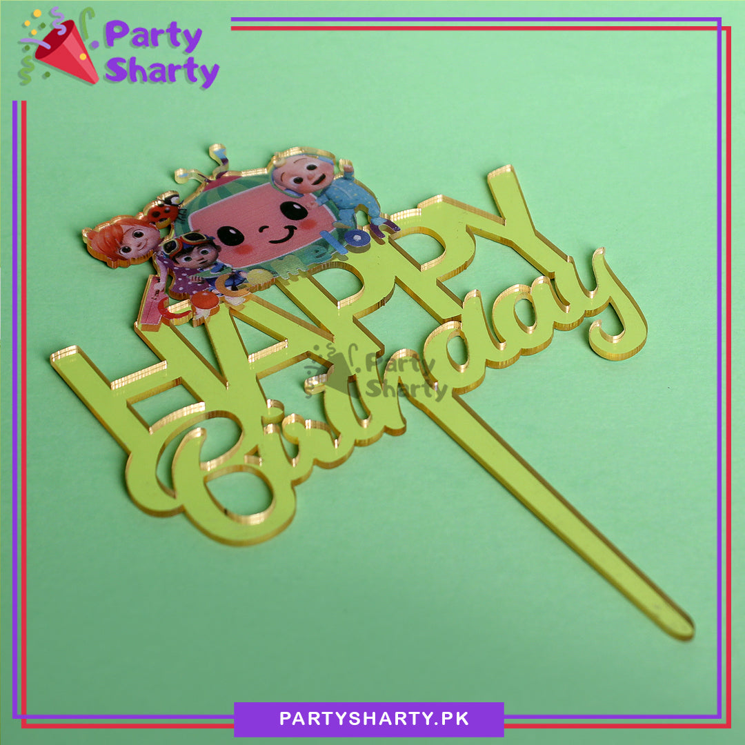 Cocomelon Theme Acrylic Cake Topper For Birthday Party Celebration and Decoration