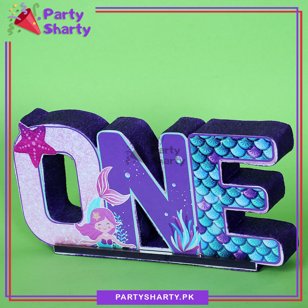 ONE Thermocol Standee For Mermaid Theme Based First Birthday Celebration and Party Decoration