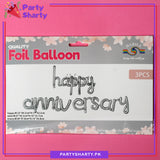 Happy Anniversary Scripted Foil Balloon Banner for Anniversary Celebration and Decoration