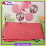 Pink Flamingo Cartoon Foil Balloon Set - 5 Pieces For Flamingo Theme Birthday Party and Celebrations