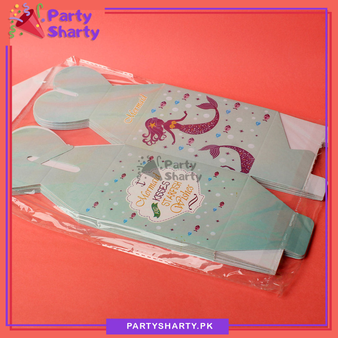 Mermaid Theme Goody Boxes Pack Of 10 For Mermaid Theme Birthday Party and Decoration