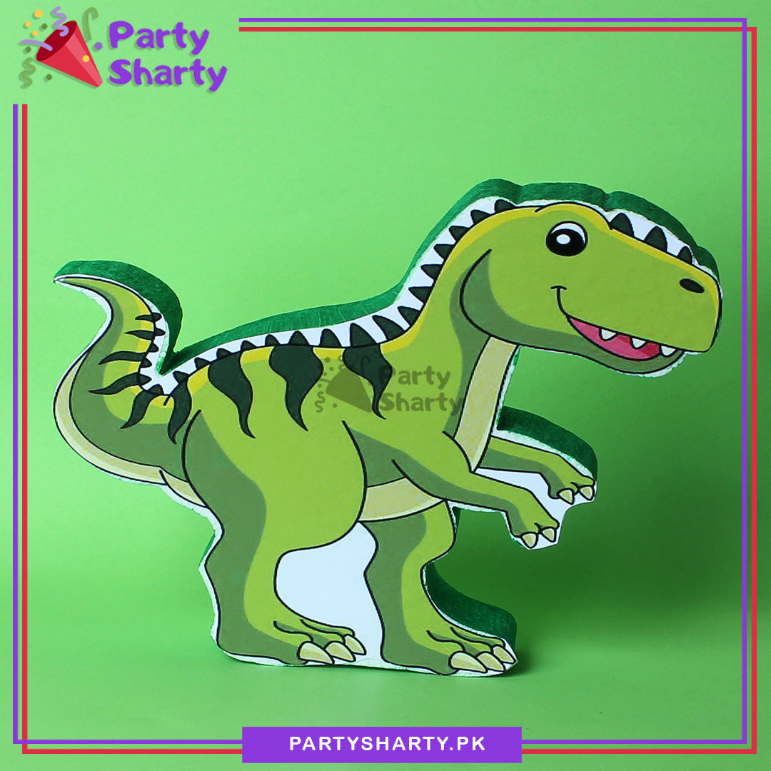 Green Dinosaur Character in Thermocol Standee For Dinosaur/Dragon Theme Based Birthday Celebration and Party Decoration