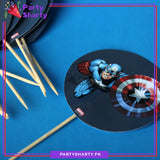 Captain America Cup Cake Topper For Captain America Birthday Theme Party and Decoration