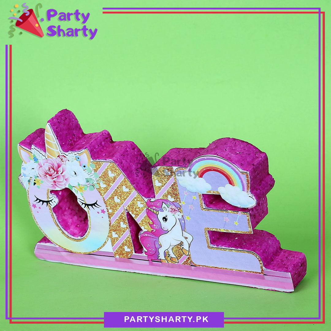 ONE Thermocol Standee For Unicorn Theme Based First Birthday Celebrati ...