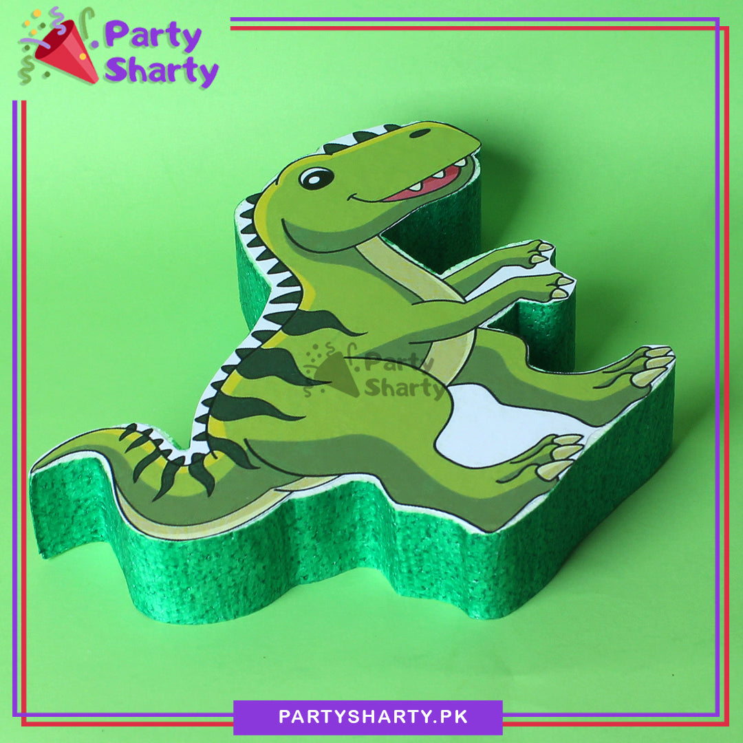 Green Dinosaur Character in Thermocol Standee For Dinosaur/Dragon Theme Based Birthday Celebration and Party Decoration