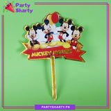 Mickey Mouse Theme Card Board Cake Topper For Birthday Party Celebration and Decoration