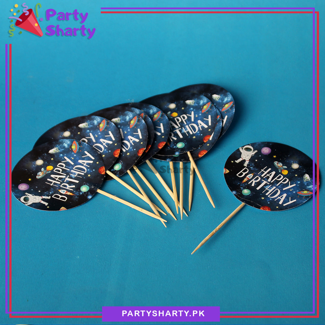 Spaceman Theme Cup Cake Topper For Space Birthday Theme Party and Decoration