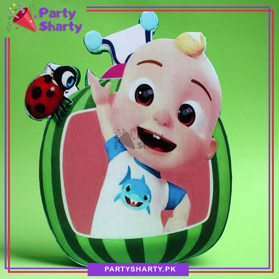 JJ Character in Watermelon Thermocol Standee For Cocomelon Theme Based Birthday Celebration and Party Decoration