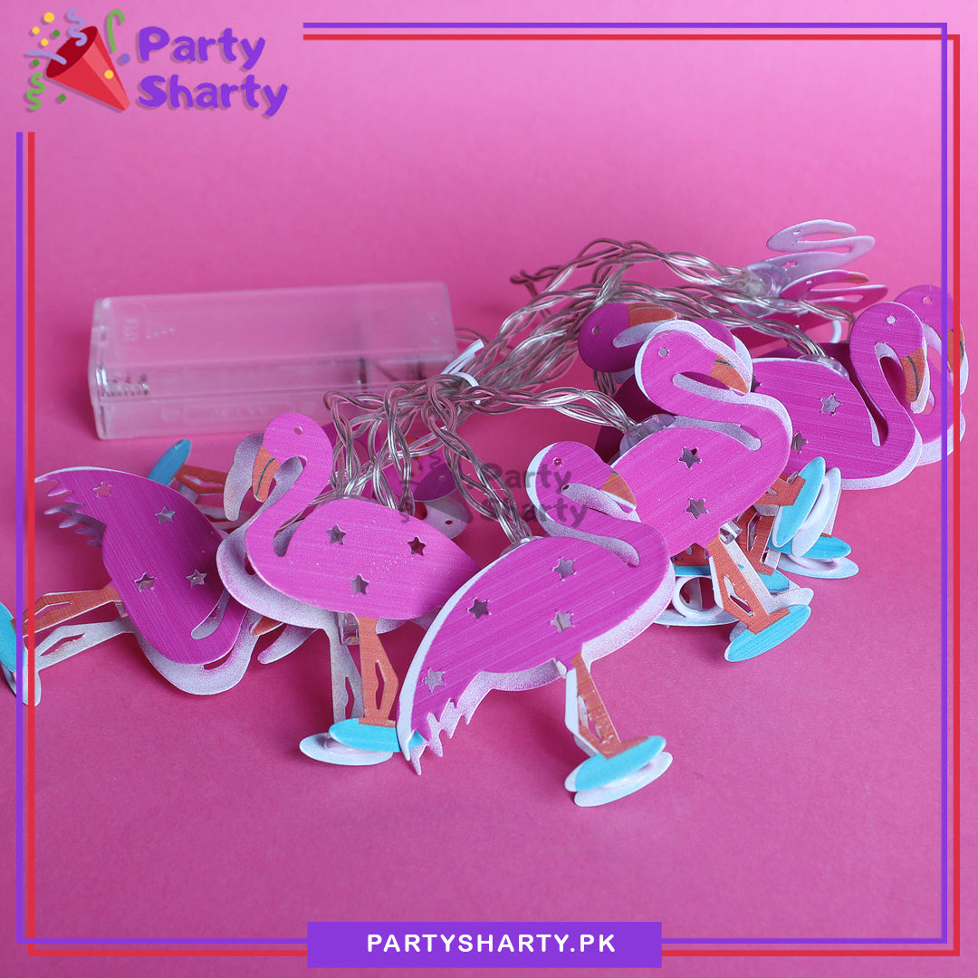 Flamingo Shaped Metal Light Creative Pink Flamingo Design Lovely Warm Light Fairy Light For Flamingo Theme Decoration