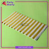 Stripes Design Metallic Color Plastic Table Cover (137 x 183 cm) For Birthday, Wedding, Engagement, Bridal Shower Party Decoration