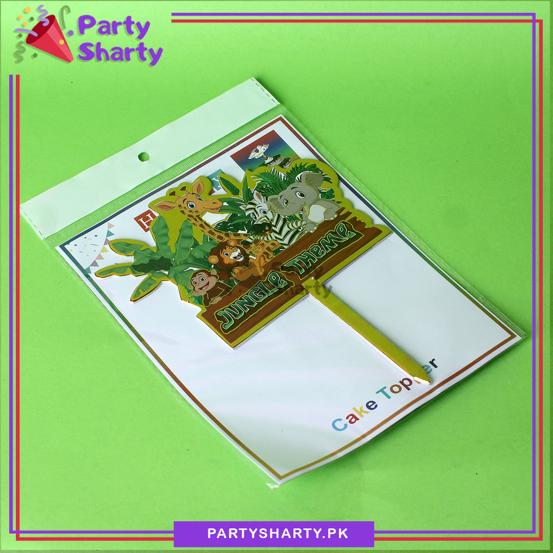 Jungle / Safari Card Board Material Cake Topper For Jungle / Safari Birthday Theme Party and Decoration