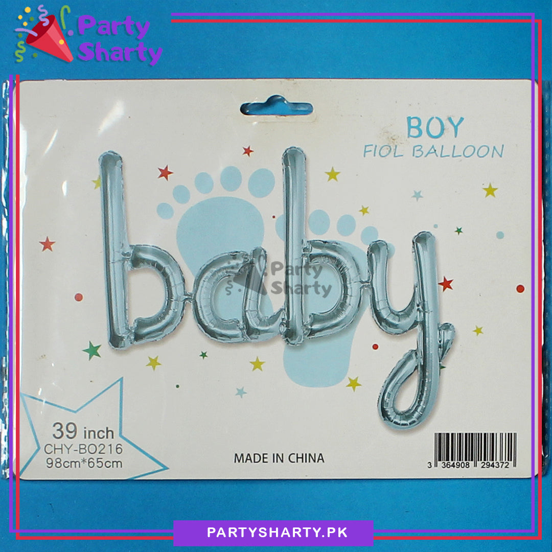 Baby Scripted Foil Balloon For Baby Shower, Welcome Baby and Gender Reveal Decoration and Celebrations