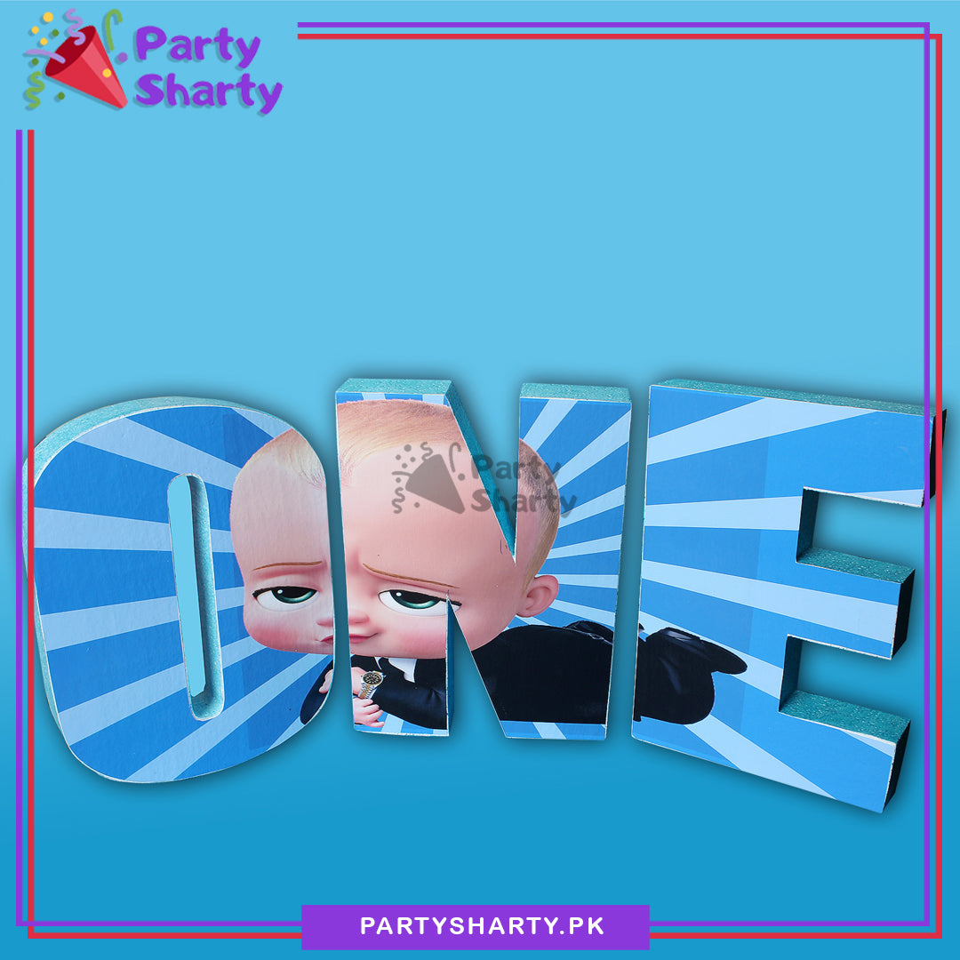 ONE Thermocol Standee For Boss Baby Theme First Based Birthday Celebration and Party Decoration