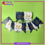 Eid Mubarak White & Blue Card Banner For Wall Decoration and Eid Celebration