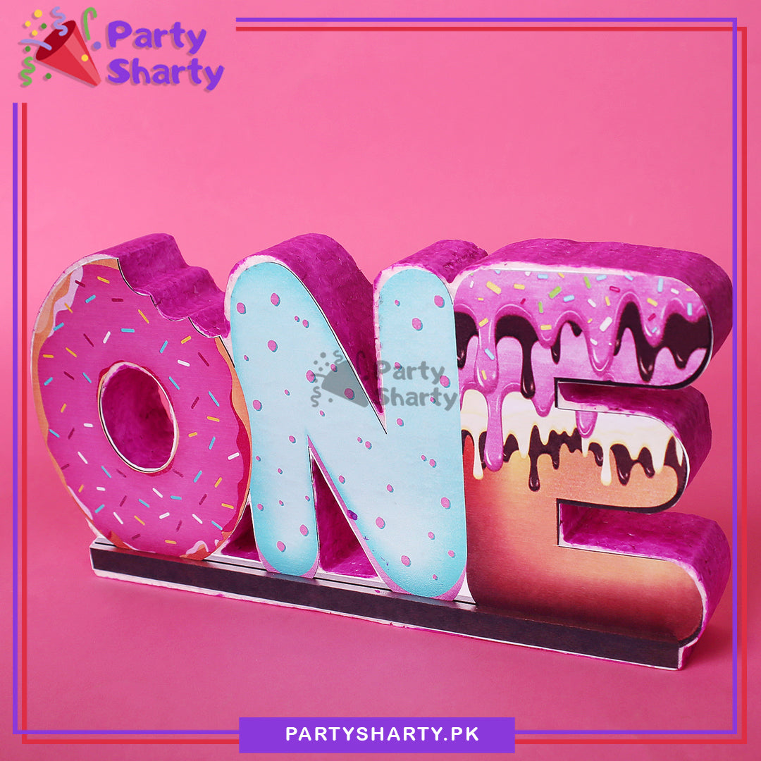 ONE Thermocol Standee For Donut Theme Based First Birthday Celebration and Party Decoration