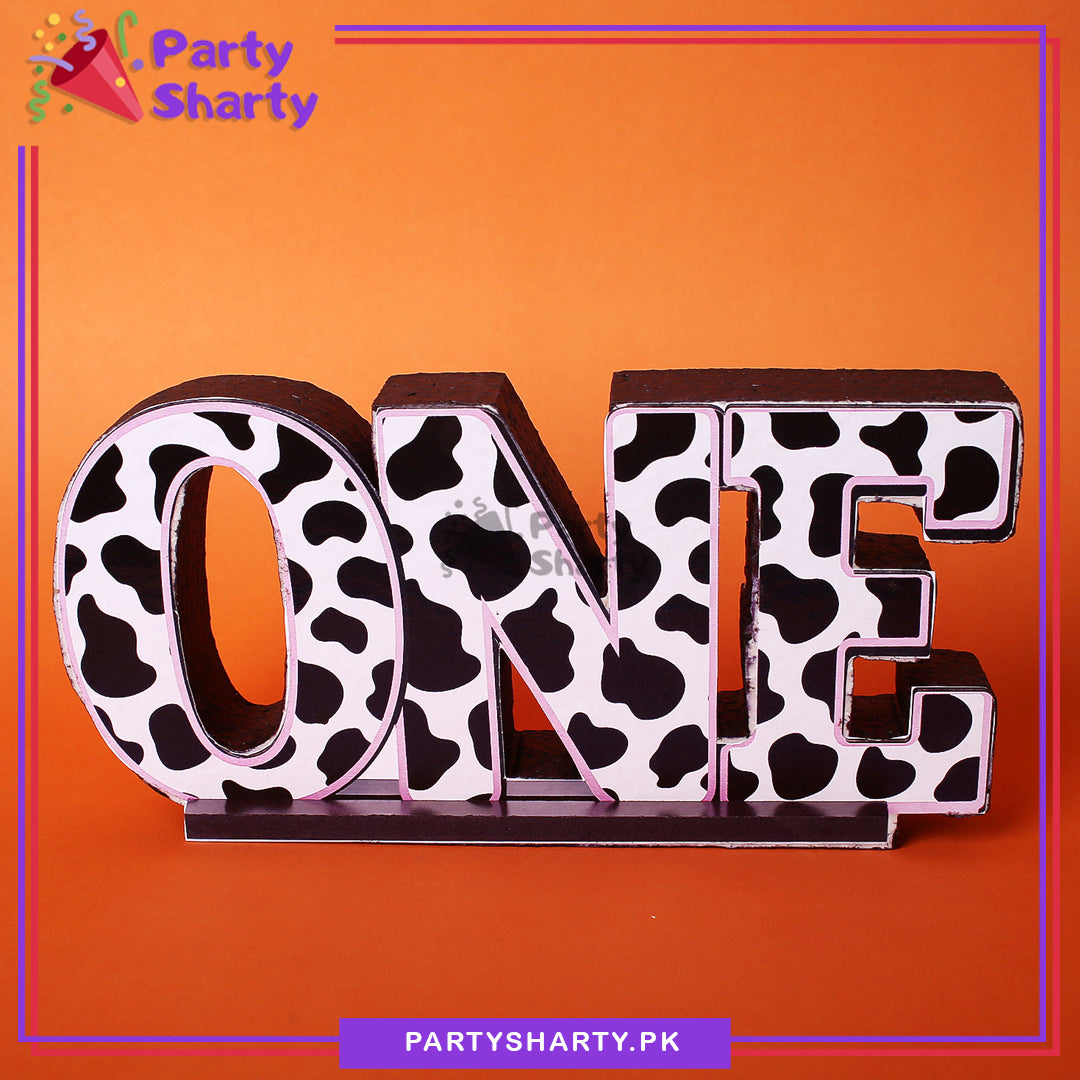 ONE Cow Shaded Thermocol Standee For Jungle Theme Based First Birthday Celebration and Party Decoration