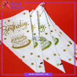 Happy Birthday & Cake Printed Flag Bunting Garland for Birthday Party Decoration and Celebration