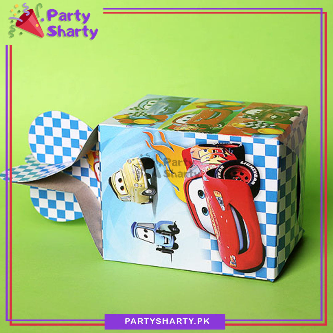 D-1 Lightning Mc Queen Car Theme Goody Boxes Pack of 10 For Car Theme Birthday Celebration