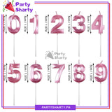 3D Number Candles Pink For Birthday, Anniversary Cake Decoration and Celebration