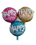 Happy Birthday 3D Round Foil Balloon for Birthday Party Decoration