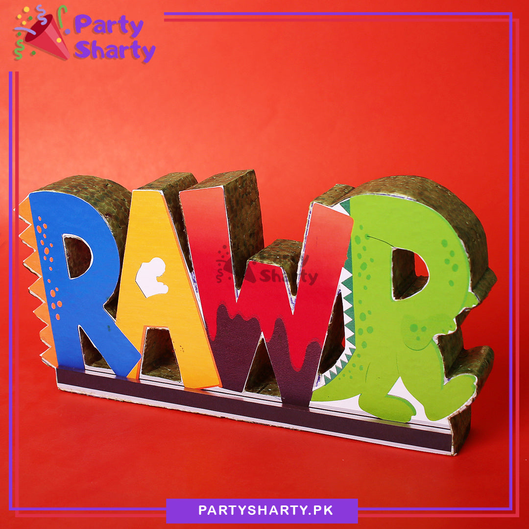 RAWR Thermocol Standee For Dinosaur / Dragon Theme Based Party Decoration and Celebration