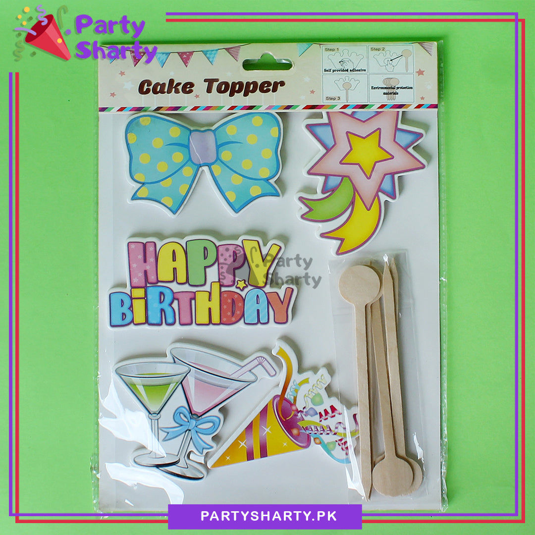 Happy Birthday Foamic Cake Topper Set For Birthday Party and Decoration