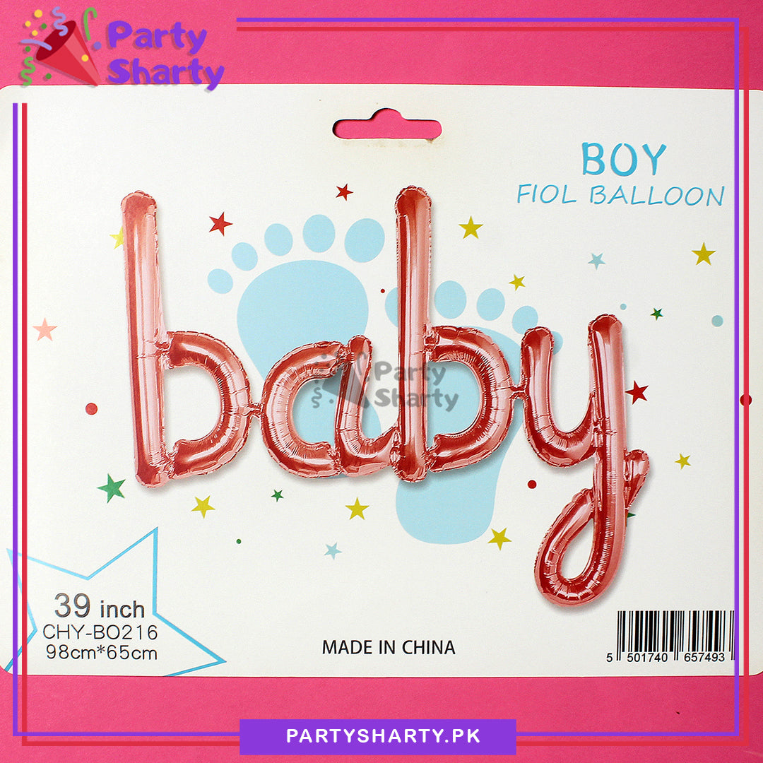 Baby Scripted Foil Balloon For Baby Shower, Welcome Baby and Gender Reveal Decoration and Celebrations