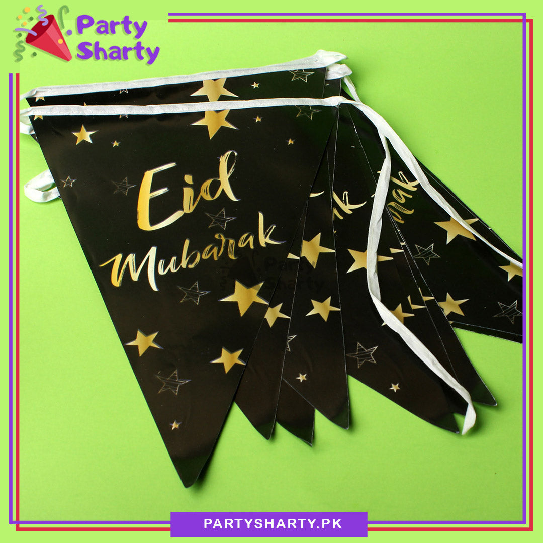 Eid Mubarak Flags Bunting (Pack of 10) For Eid Celebration and Decoration