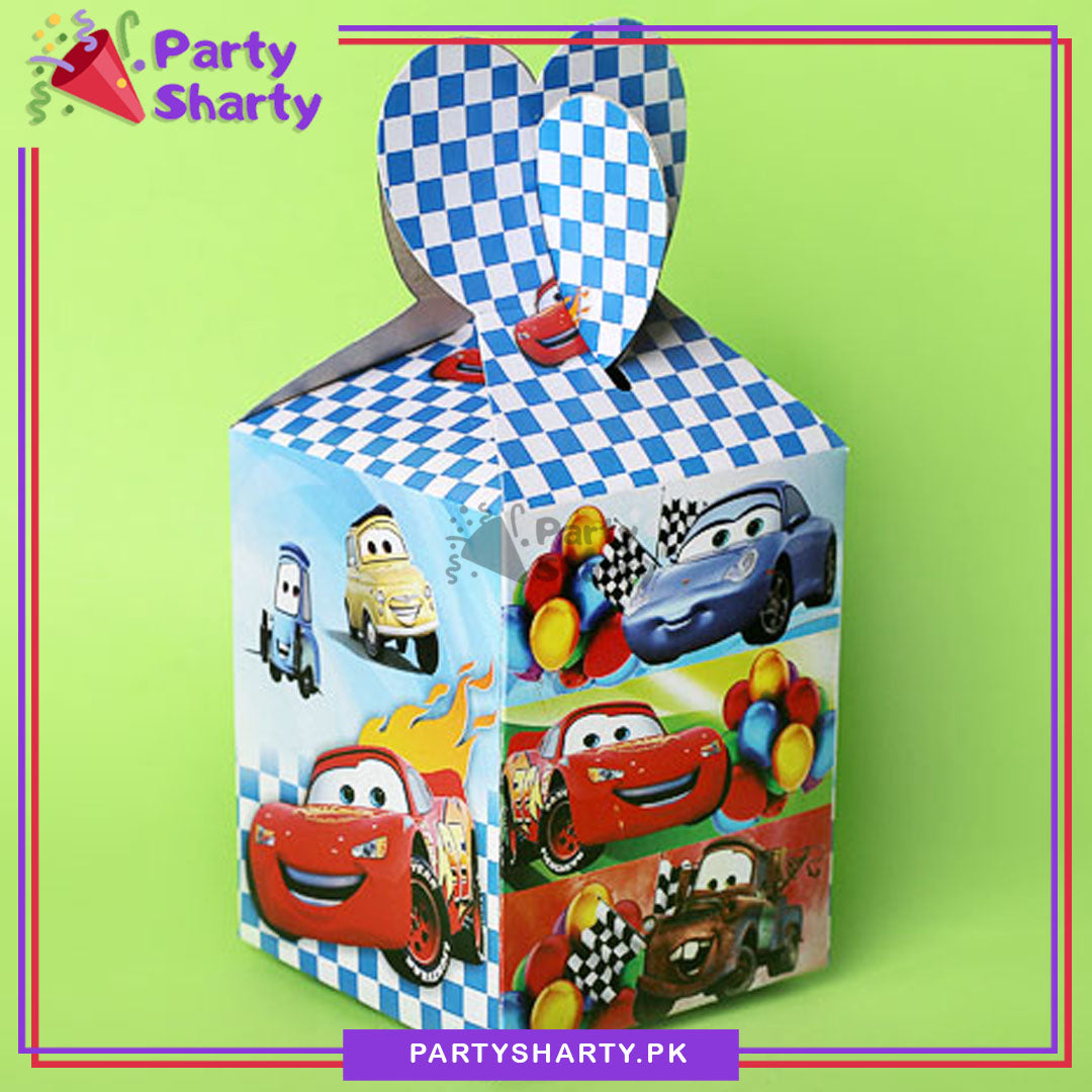 D-1 Lightning Mc Queen Car Theme Goody Boxes Pack of 10 For Car Theme Birthday Celebration