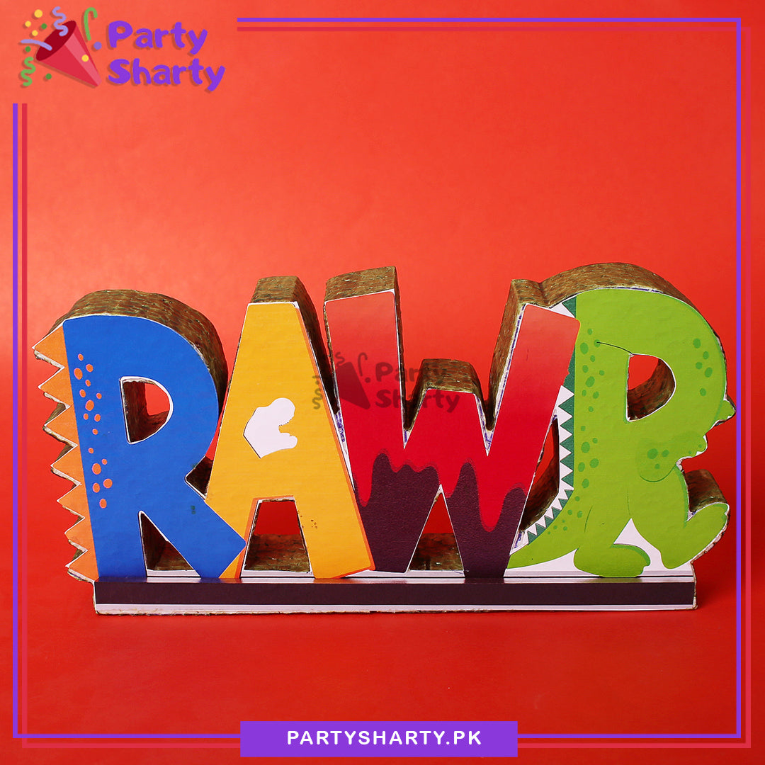 RAWR Thermocol Standee For Dinosaur / Dragon Theme Based Party Decoration and Celebration