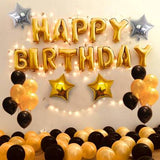 D-3 Happy Birthday Golden & Black Theme Set For Birthday Decoration and Celebrations