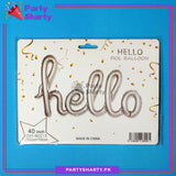 Hello Scripted Foil Balloons Banner for Party Celebration and Decoration