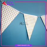 Golden Polka Dots Pattern Party Flag Bunting for Party Decoration and Celebration