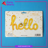 Hello Scripted Foil Balloons Banner for Party Celebration and Decoration