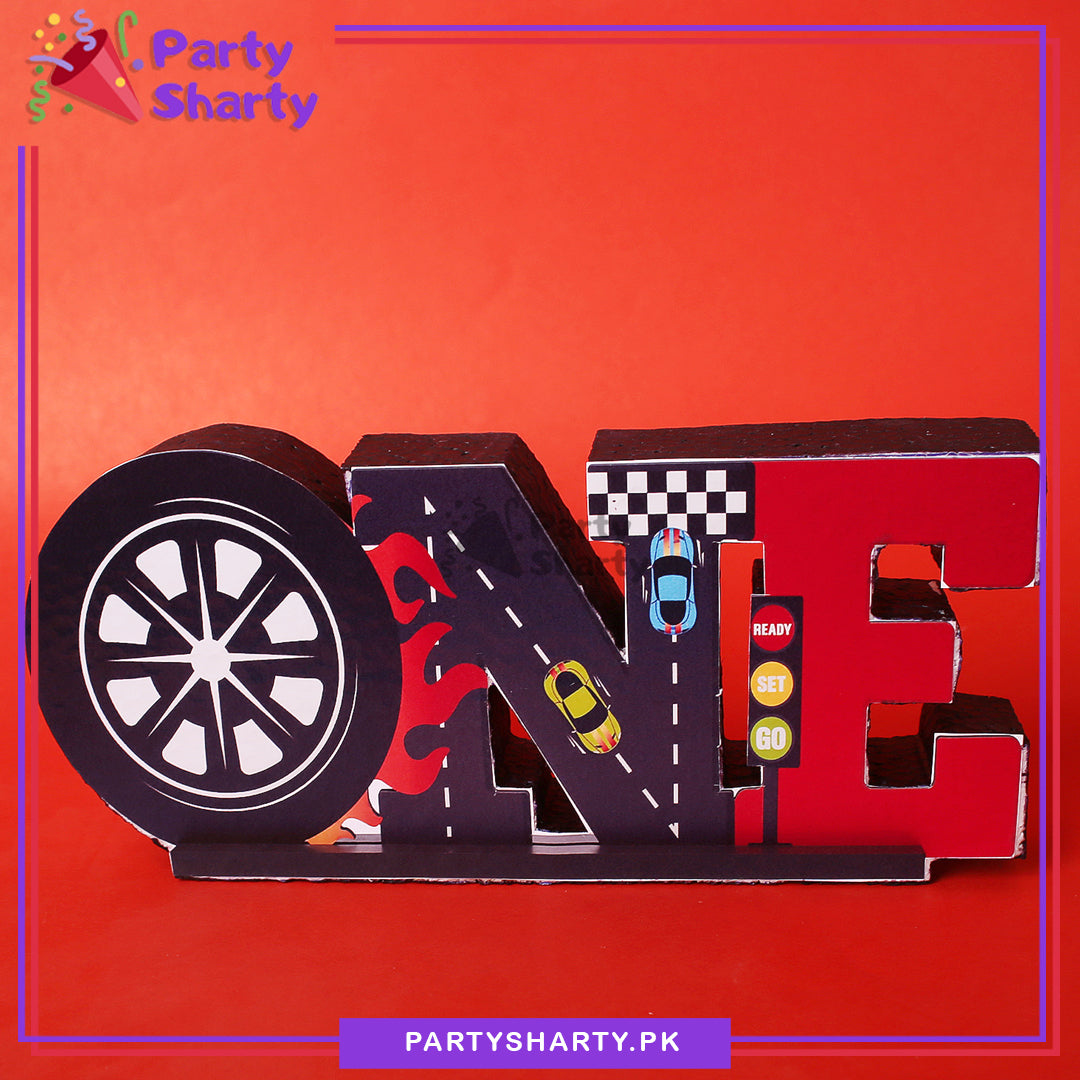 ONE Thermocol Standee For Lightning McQueen Cars Theme Based First Birthday Celebration and Party Decoration