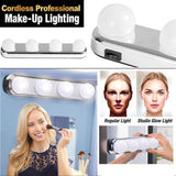 Portable Makeup Vanity Light Super Bright 4 LED Bulbs Makeup Mirror Lights Kit Battery Powered Light Makeup Accessory