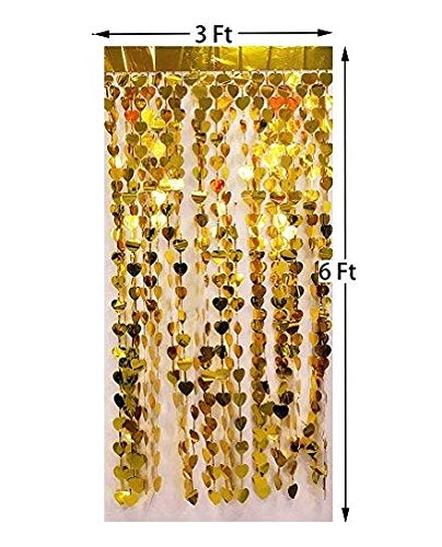Heart Shaped Fringes / Foil Curtains Best for Back Drop Wall Decoration for Birthday and Parties Celebration