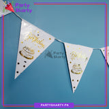 Happy Birthday & Cake Printed Flag Bunting Garland for Birthday Party Decoration and Celebration