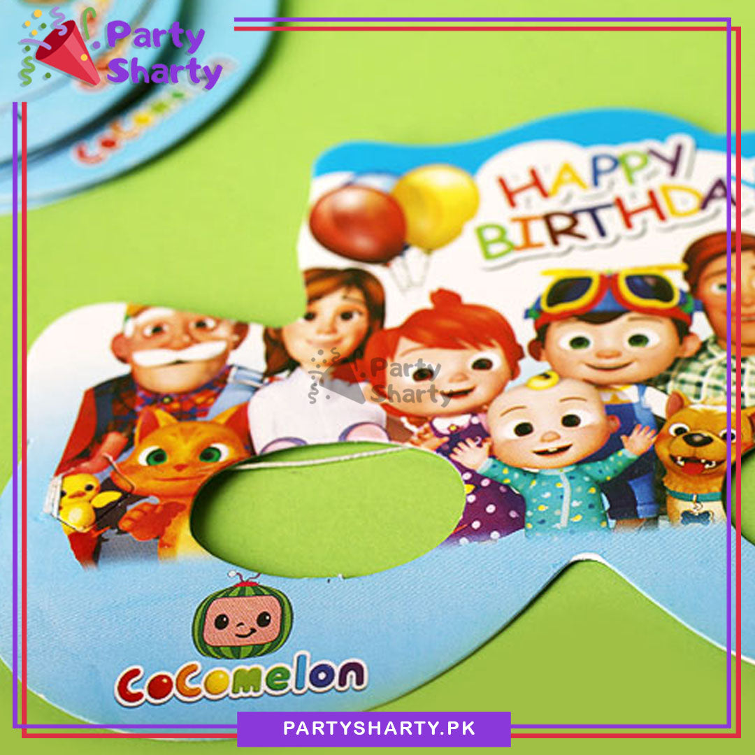 Cocomelon Theme Paper Eye Mask Pack of 10 For Cocomelon Theme Decoration and Celebration
