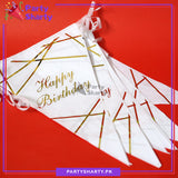 Happy Birthday Printed Flag Bunting Garland for Birthday Party Decoration and Celebration