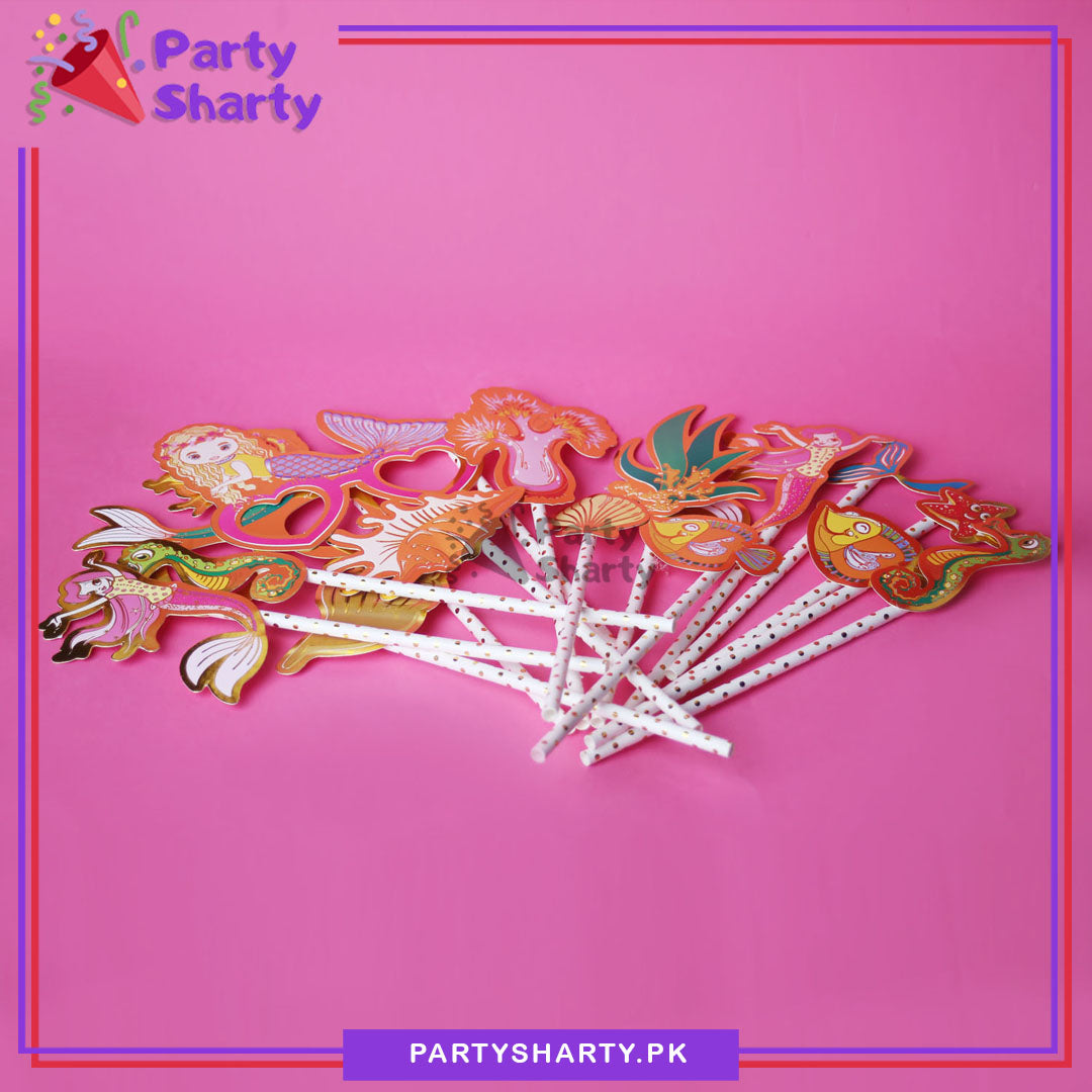 Mermaid Theme Photo Booth Props For Mermaid Theme Birthday Party Celebration and Decoration