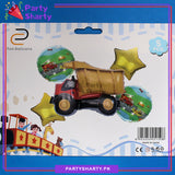 Construction Truck Foil Balloon Set - 5 Pieces For Construction Theme Birthday Party and Decoration