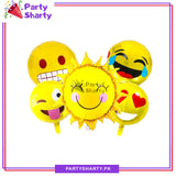 5pcs/set Smiling Sun With Emoji Foil Balloon for Theme Based Party Celebration and Decoration