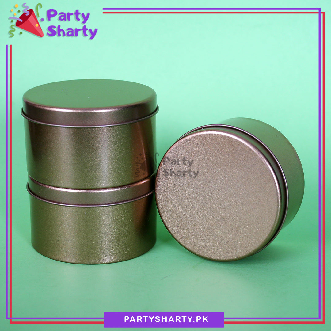 Small Round Favor Tin Boxes For Nikkah Bid Favors / Baby Announcement / Birthday Gift