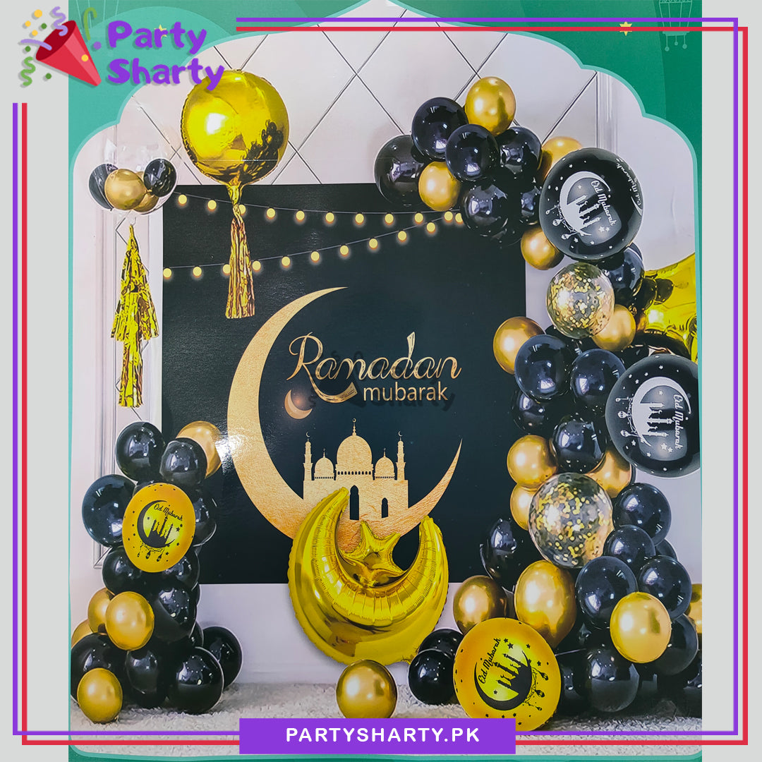 Ramadan Mubarak Golden & Black Theme Set for Ramadan Decoration and Celebration
