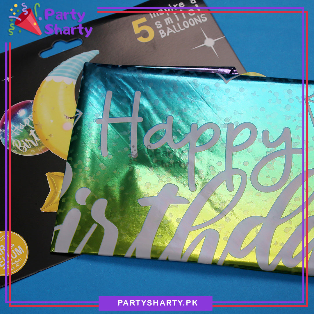 D-2 Cute Sleeping Moon Shaped with Star Foil Balloon Set - 5 Pieces For Birthday Party Decoration