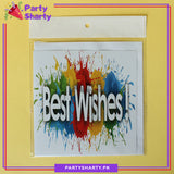 Best Wishes Colorful Burst Design Greeting Card