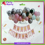 Happy Birthday Pink & Silver Theme For Birthday Decoration and Celebrations